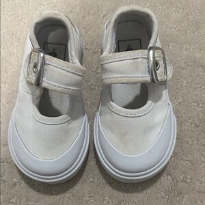 Toddler White Vans Canvas Shoes